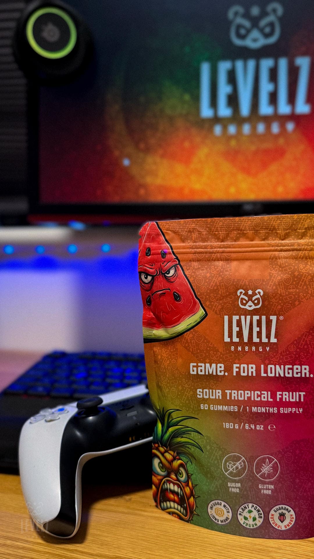 Tropical Pouch at Desk Setup